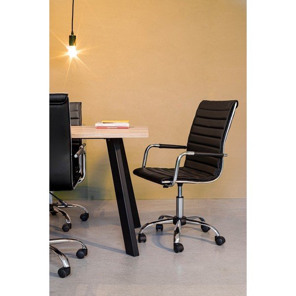 Sedia da ufficio nera in similpelle Perth – Yes Everyday-image-1