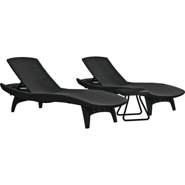 Set di sedie e tavolo da giardino in plastica grigio scuro Pacific - Keter