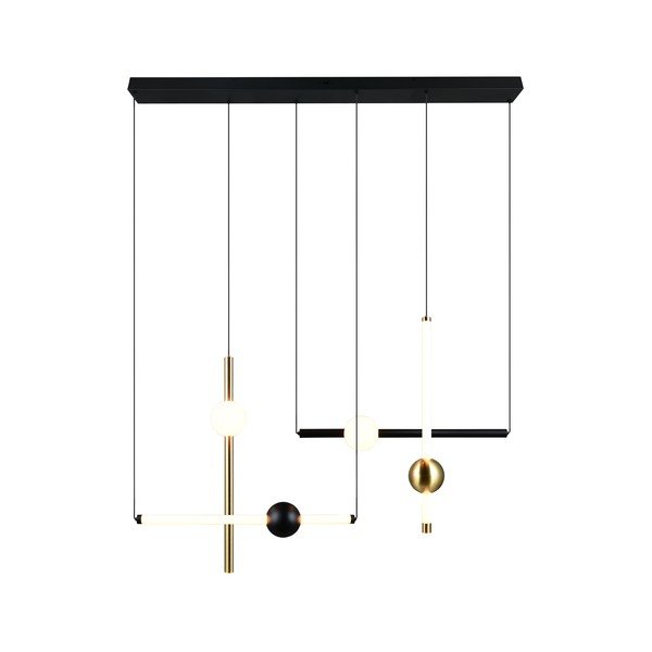 Lampadario LED nero/dorato con intensità regolabile Melita – Trio