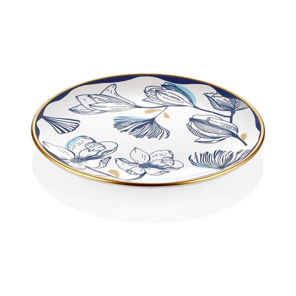 Set di 6 piatti da dessert in porcellana bianca con fiori blu Bleu Pasta, ⌀ 19 cm - Mia-image-2