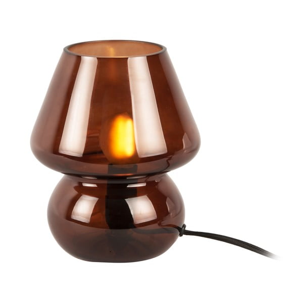 Lampada da tavolo in vetro marrone scuro Vetro, altezza 18 cm - Leitmotiv