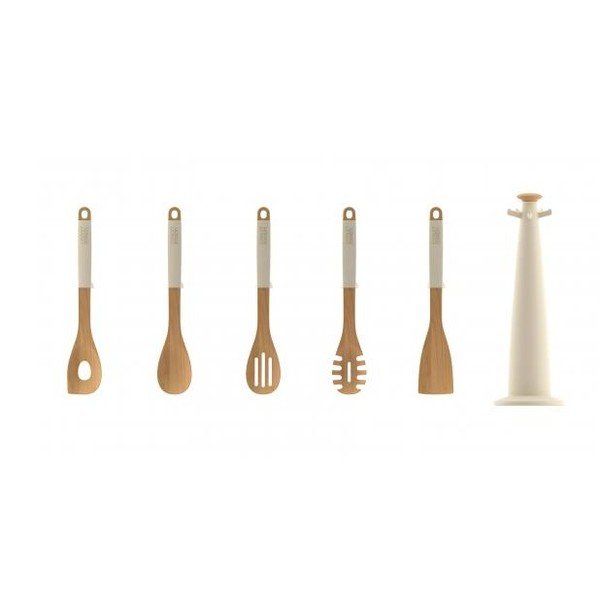 Stojan s nástroji Elevate Wood Carousel, béžový-image-3