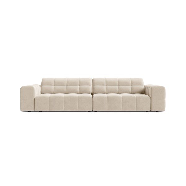 Divano color crema con rivestimento in velluto 252 cm Chicago – Cosmopolitan Design