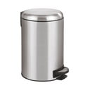 Cestino a pedale in argento , 12 l Leman - Wenko