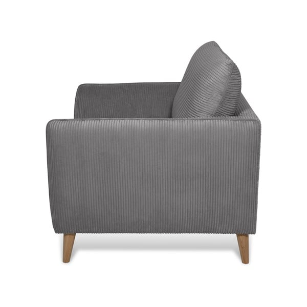 Poltrona in velluto a coste grigio scuro Paris - Scandic-image-3