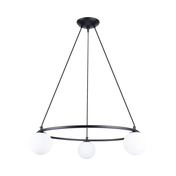 Lampadario bianco/nero con paralume in vetro Umerta – Sollux