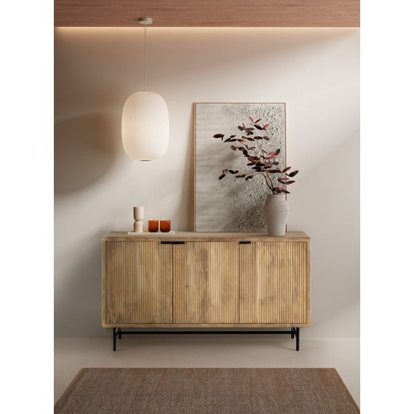 Cassettiera di colore naturale in mango massiccio 150x85x40 cm Mundra – MOME-image-4