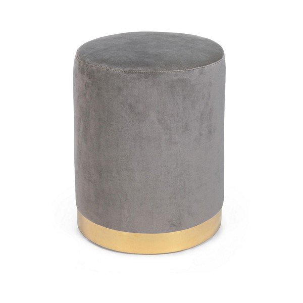 Poggiapiedi grigio con rivestimento in velluto Lucilla – Yes Everyday