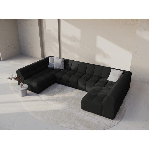 Divano angolare nero (a U) Kendal – Micadoni -image-1