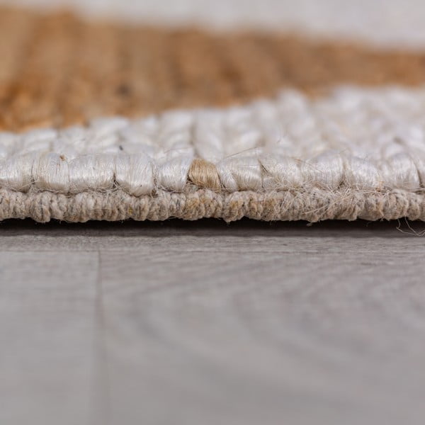 Tappeto bianco/di colore naturale in misto iuta tessuto a mano 160x230 cm Effie Diamond – Flair Rugs-image-4