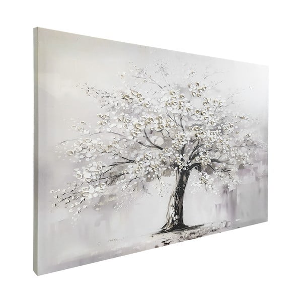 Quadro con elementi dipinti a mano 70x100 cm White Tree – Styler-image-3