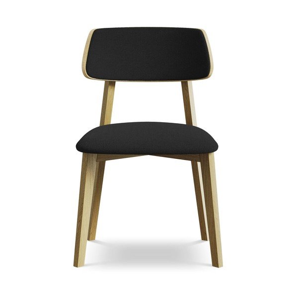 Sedia da pranzo nera in legno massiccio Niu – Makamii-image-1