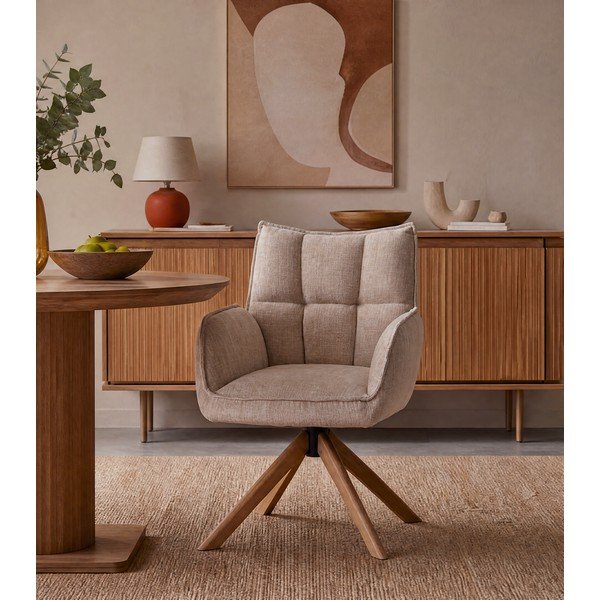 Set di sedie da pranzo color crema in imbottito 2 pz Marilla – Unique Furniture-image-1