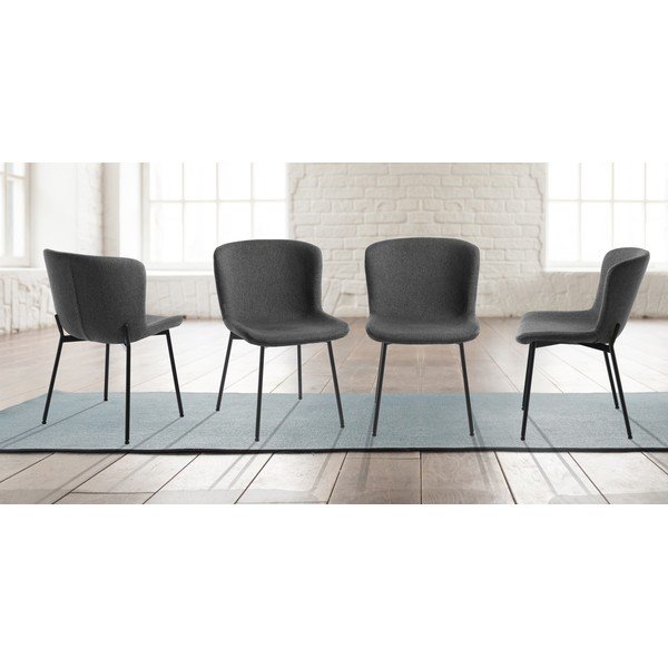 Sedie da pranzo in set grigio scuro 2 pz Snug – Tomasucci-image-2