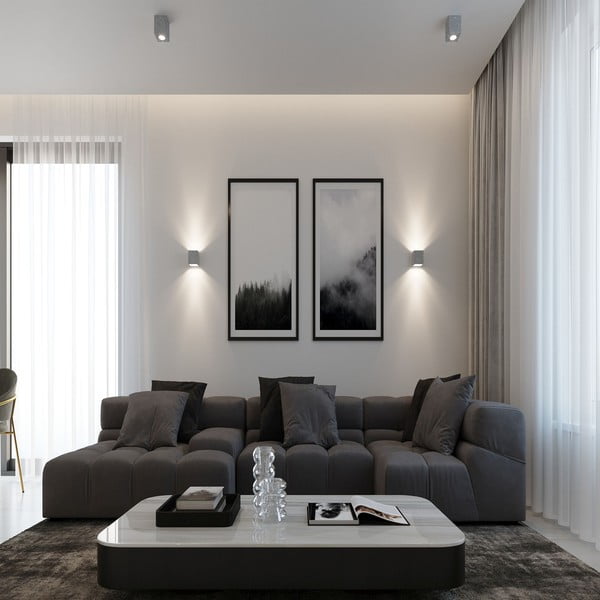 Faretto grigio 10x10 cm Geo – Sollux-image-1