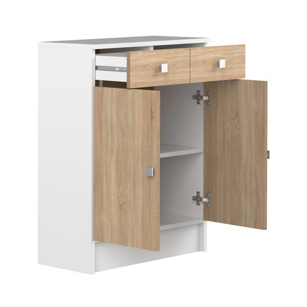 Mobile bagno basso bianco in rovere 60x82 cm Combi - TemaHome-image-4
