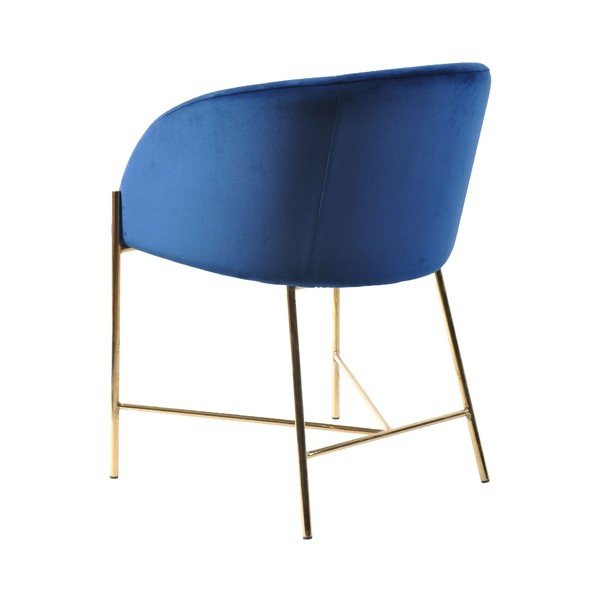Sedia blu scuro con gambe in oro Nelson - Interstil-image-1