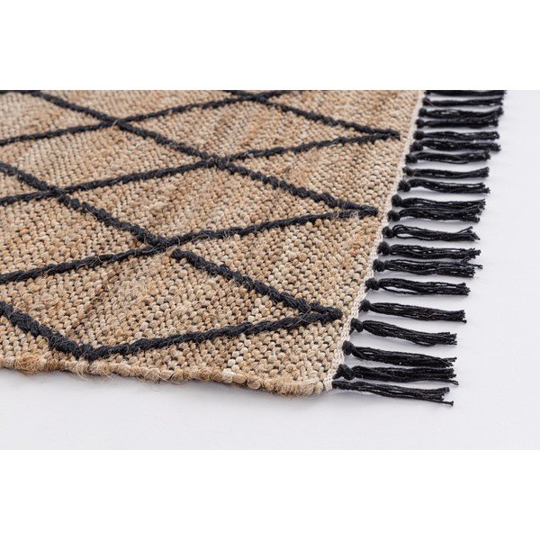 Tappeto nero/di colore naturale in iuta tessuto a mano 60x90 cm Shaila – Yes Everyday-image-2