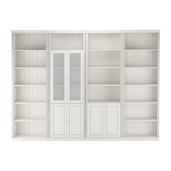 Libreria in legno di pino bianco 370x223 cm Anita - Støraa