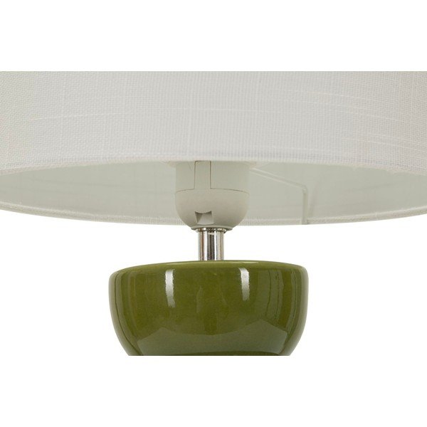 Lampada da tavolo bianca/verde in ceramica con paralume in tessuto (altezza totale 46 cm) Torr – Mauro Ferretti-image-4