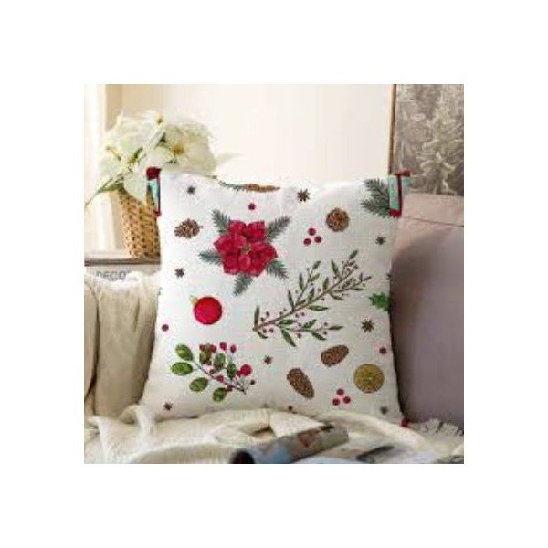 Federa decorativa a tema natalizio 43x43 cm Merry Christmas – Mila Home-image-1