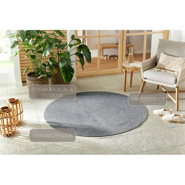 Tappeto grigio rotondo per esterni ø 150 cm - NORTHRUGS-image-4