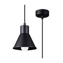 Lampada a sospensione nera con paralume in metallo 14x14 cm Martina - Sollux
