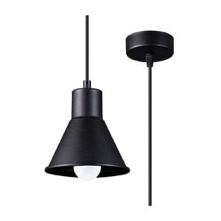 Lampada a sospensione nera con paralume in metallo 14x14 cm Martina - Nice Lamps
