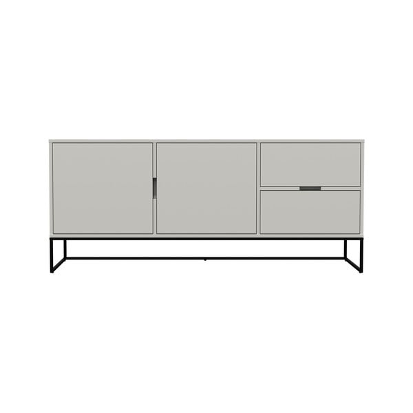 Credenza bianca con gambe in metallo nero Cotone Lipp - Tenzo