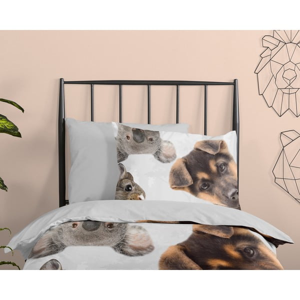 Set copripiumino e federa da bambini in cotone per letto singolo ed esteso 140x220 cm Semmie – Good Morning-image-2