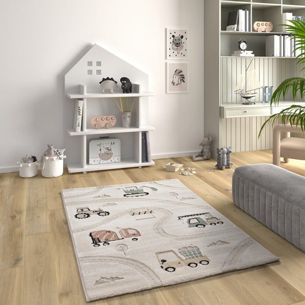 Tappeto da gioco per bambini beige 120x170 cm Clown – Universal-image-1