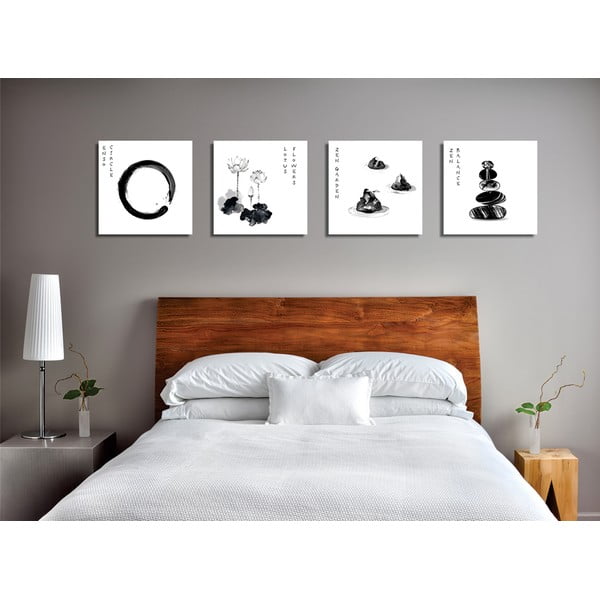 Quadri in set di 4 pezzi 30x30 cm Japanese Zen - Wallity-image-2