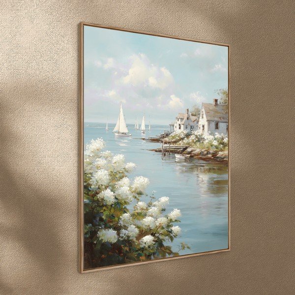 Dipinto stampato con cornice inclusa 60x80 cm Quiet Bay – Styler-image-2