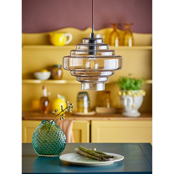 Lampadario marrone con paralume in vetro ø 27 cm Ilua – Bloomingville-image-1