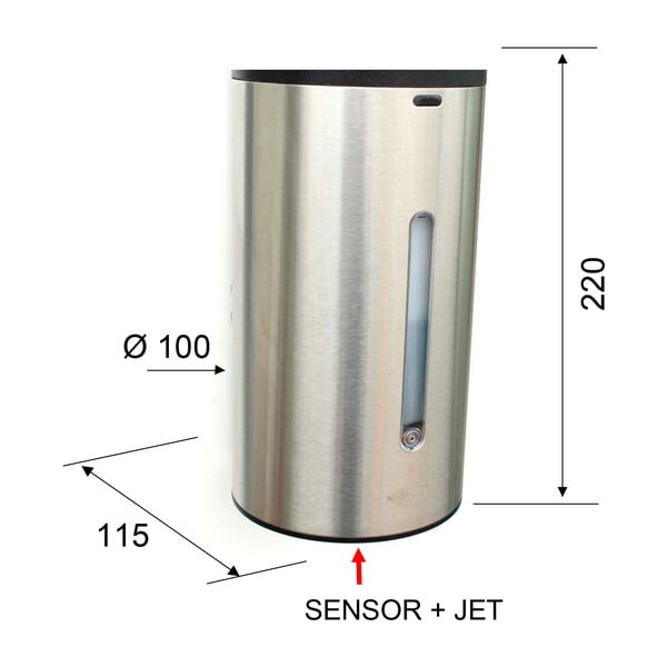 Dosatore di sapone touchless in acciaio inox argento opaco 650 ml - Sapho-image-3