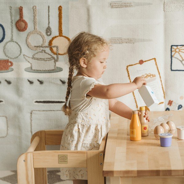 Torre di apprendimento bianca/di colore naturale in pino massiccio Montessori – Meowbaby-image-1