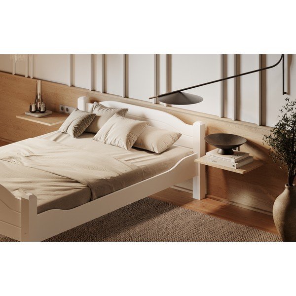 Letto singolo bianco in pino massiccio 90x200 cm Liva – Olivia Living-image-1