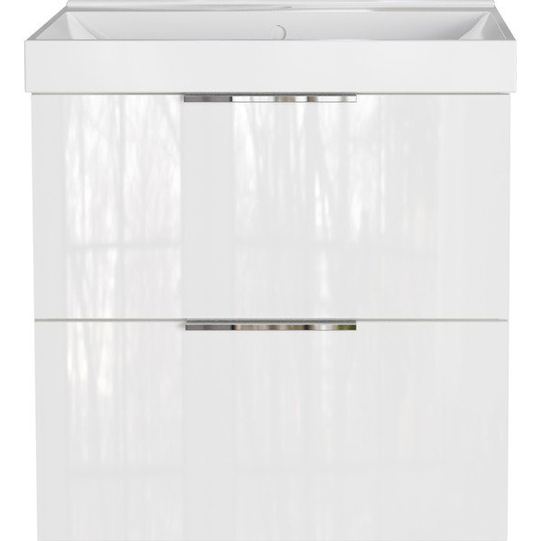 Mobile da lavabo bianco lucido da appendere 61x65 cm Celano – Germania-image-3