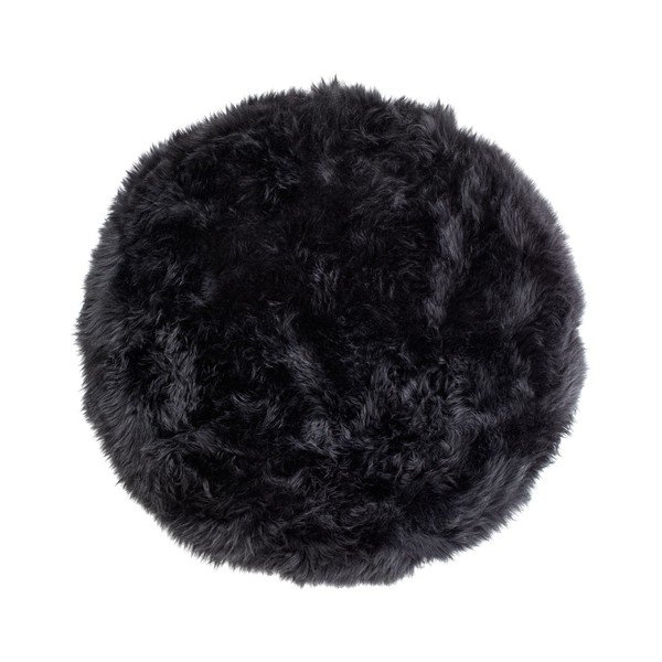 Tappeto in pelle di pecora nera Zealand, ⌀ 70 cm - Royal Dream