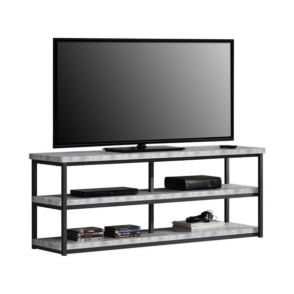 Tavolo TV grigio in cemento 160x64 cm Ashlar - Støraa-image-3