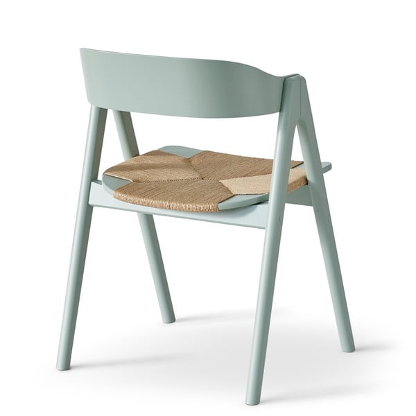 Sedia da pranzo in legno di faggio verde chiaro con seduta in rattan Findahl di Hammel Mette - Hammel Furniture-image-4