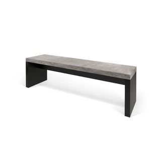 Panchina nera e grigia con decoro in cemento , 140 x 43 cm Detroit - TemaHome