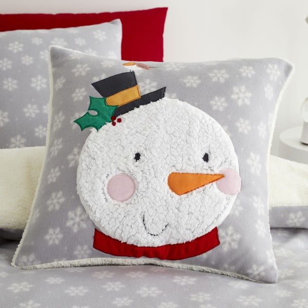 Cuscino grigio , 45 x 45 cm Cosy Snowman - Catherine Lansfield