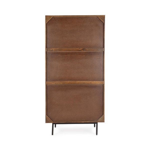 Armadietto di colore naturale in mango massiccio 85x170x40 cm Tadita – Bizzotto-image-3