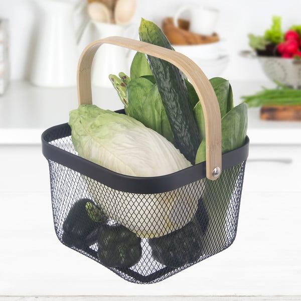 Cesto con filo metallico in metallo 24,5x24,5x30 cm Radka – Orion-image-4