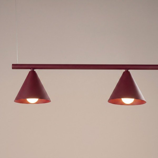 Lampadario burgundy in acciaio Zylo – Sollux-image-2