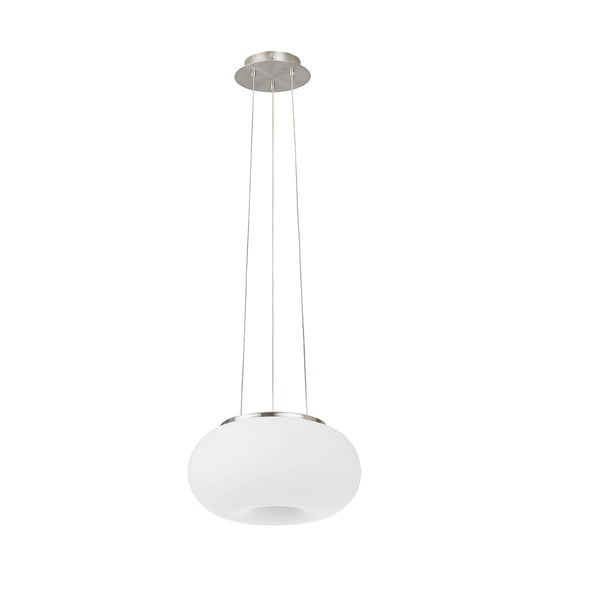 Lampadario bianco/argentato con paralume in vetro ø 28 cm OPTICA – EGLO