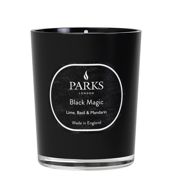 Candela al profumo di lime, basilico e mandarino Black Magic, durata di combustione 45 h Lime, Basil & Mandarin - Parks Candles London
