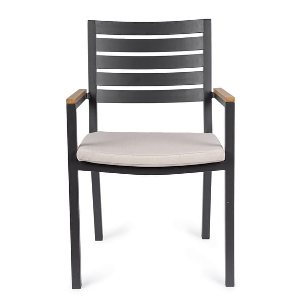 Sedie da esterno in set color antracite in metallo 4 pz Henna   – Bizzotto-image-2