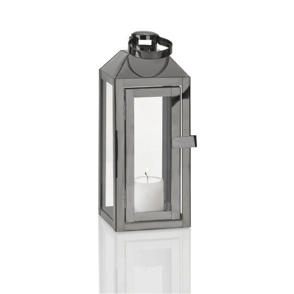 Lucerna Villa Collection Clear Titanium, výška 26 cm